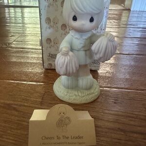 Precious Moments Cheerful Cheerleader Figurine in Pastel Hues